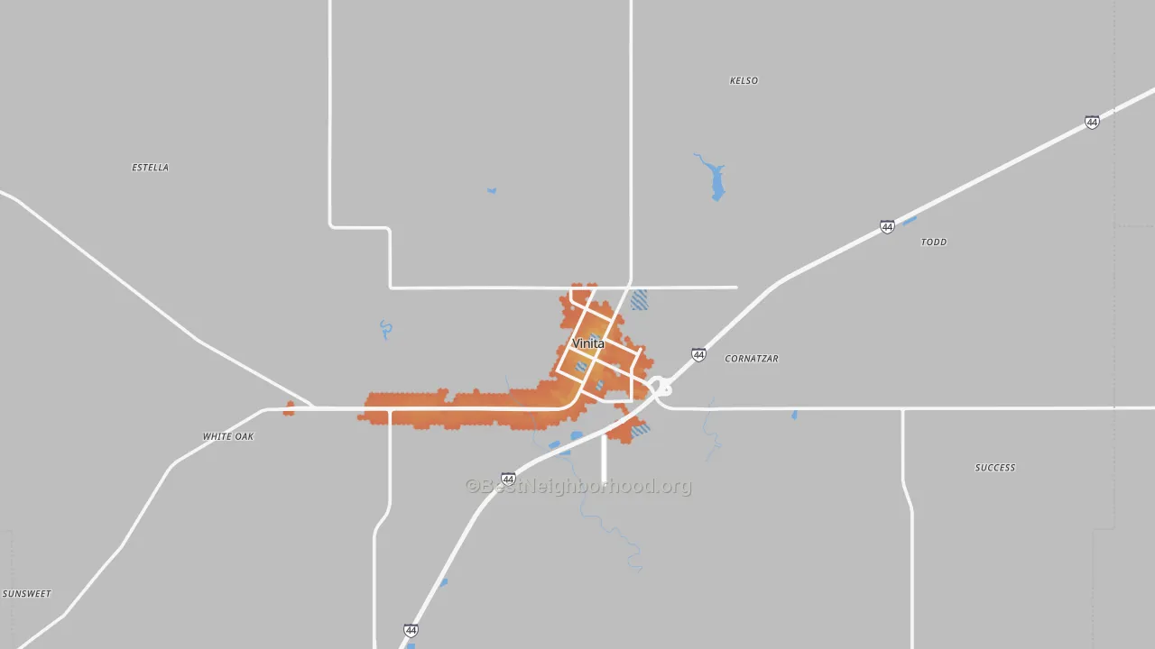 Bike Grade map of Vinita, OK