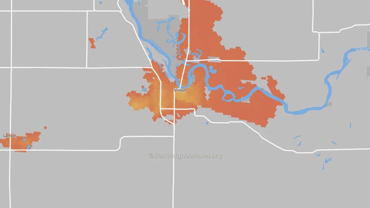Bike Grade map of Vinton, IA