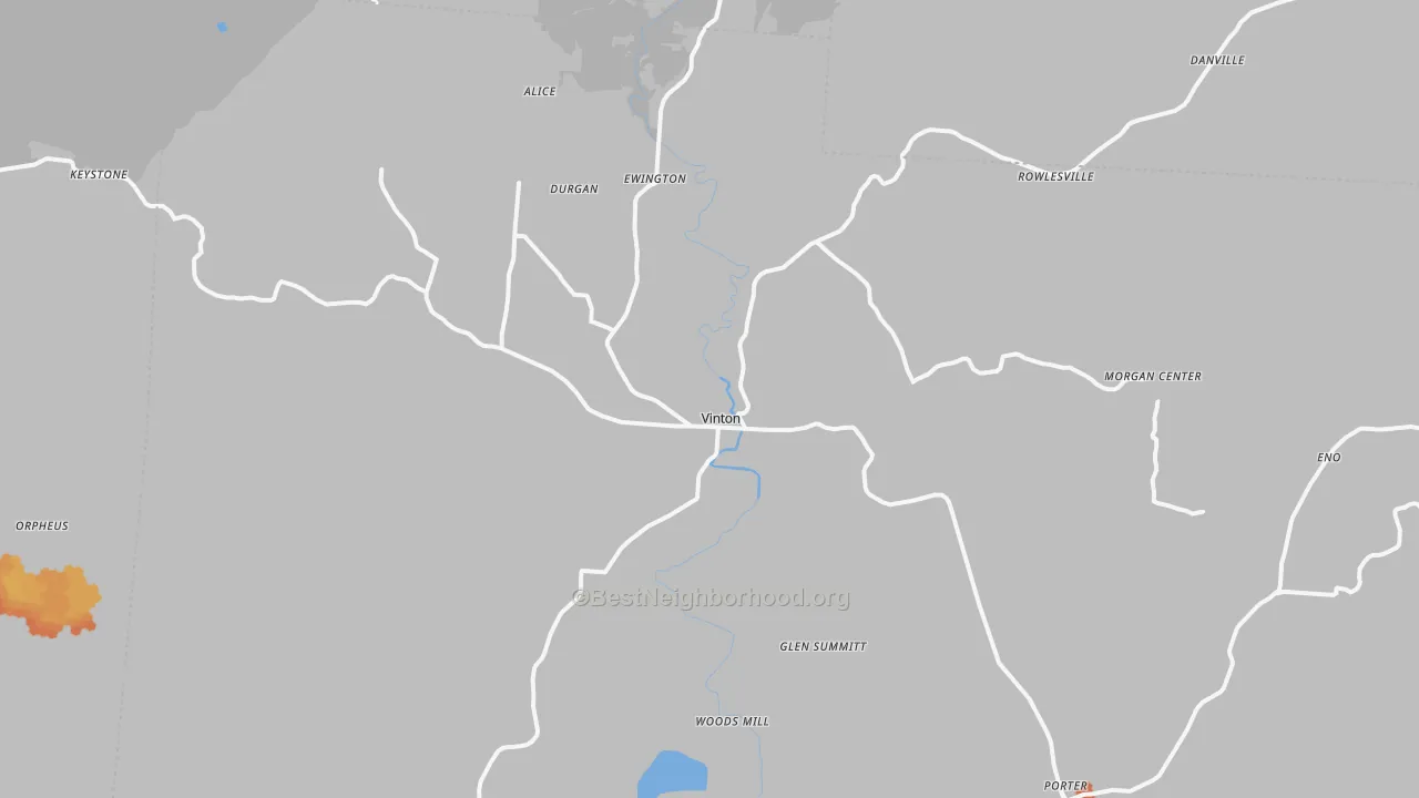 Bike Grade map of Vinton, OH