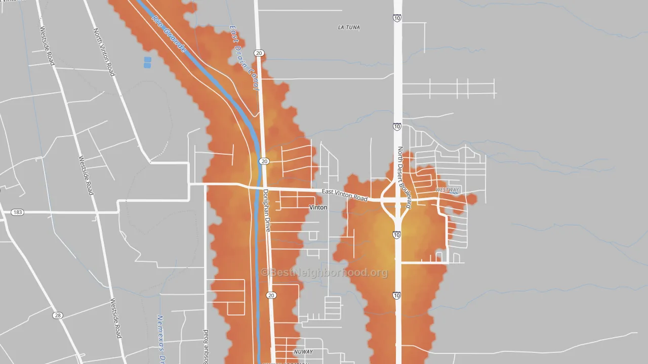 Bike Grade map of Vinton, TX