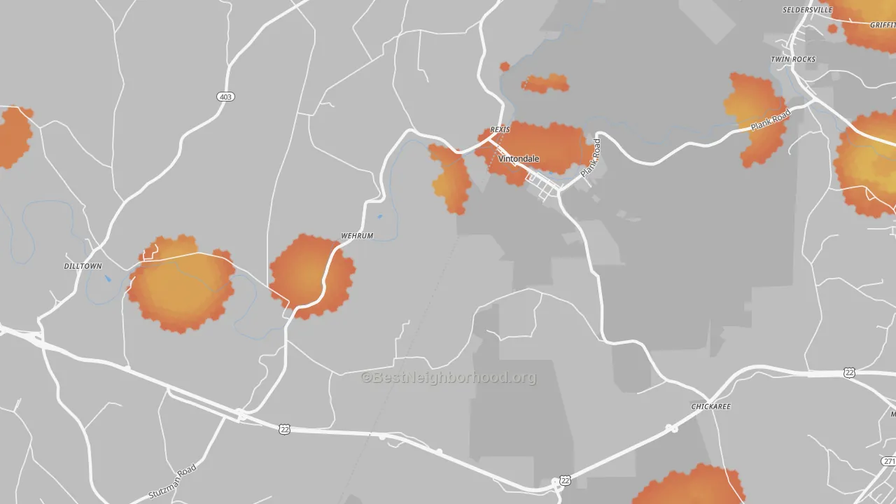 Bike Grade map of Vintondale, PA
