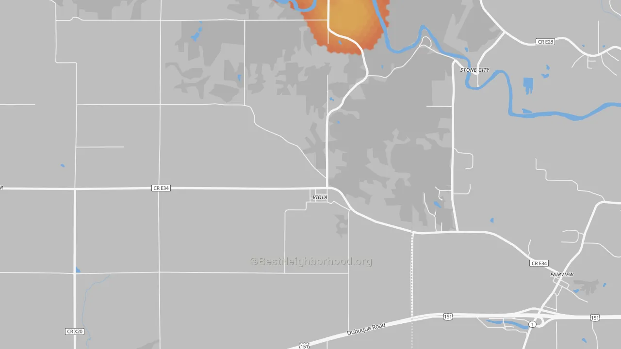 Bike Grade map of Viola, IA