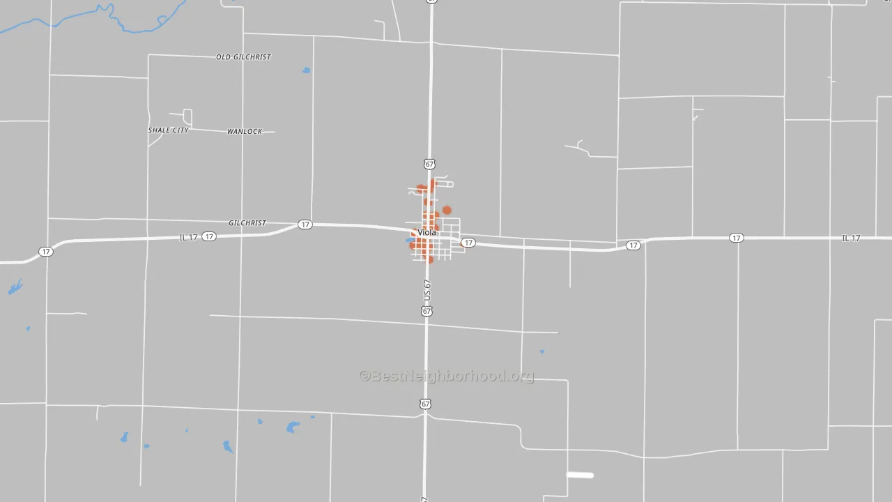 Bike Grade map of Viola, IL