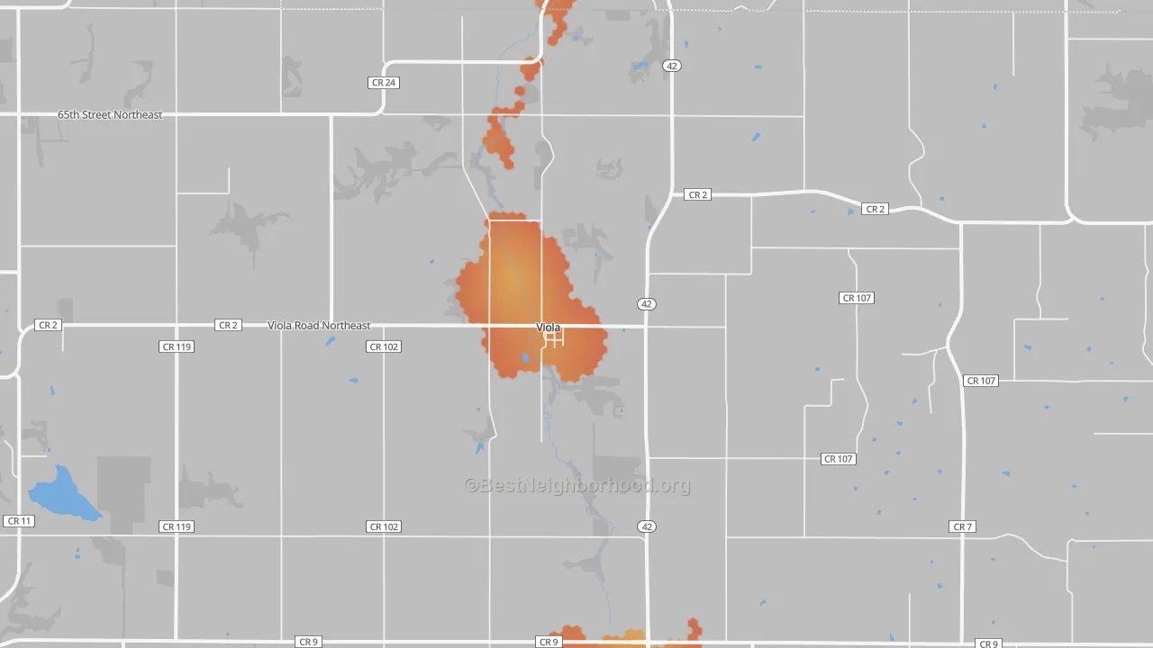 Bike Grade map of Viola, MN
