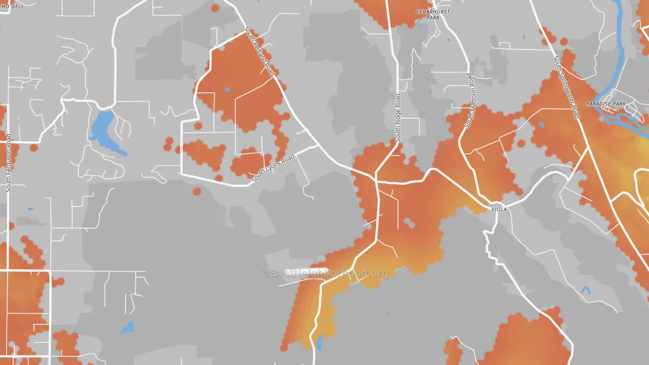 Bike Grade map of Viola, OR