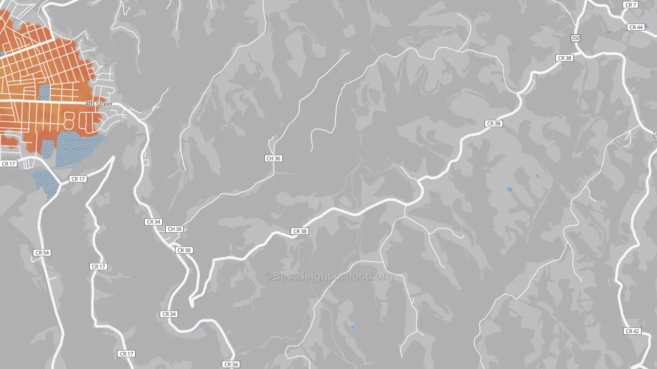 Bike Grade map of Viola, WV