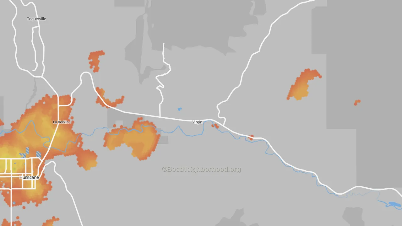 Bike Grade map of Virgin, UT
