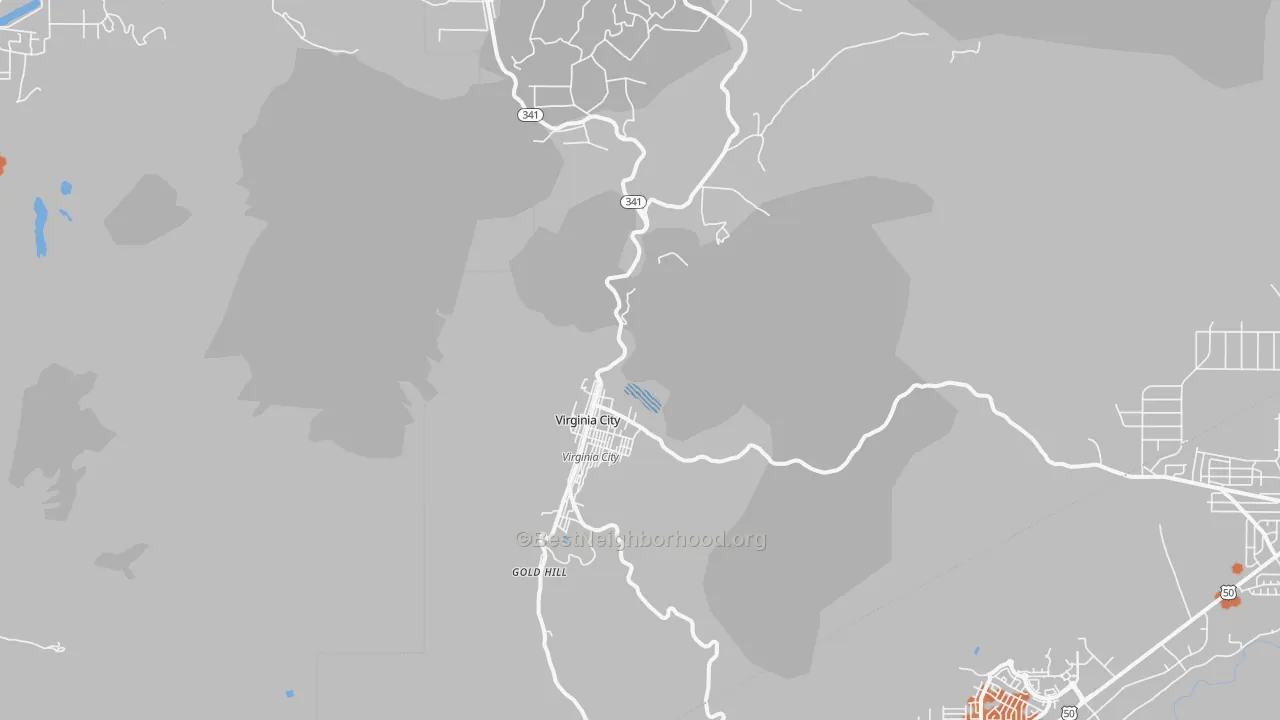 Bike Grade map of Virginia City, NV