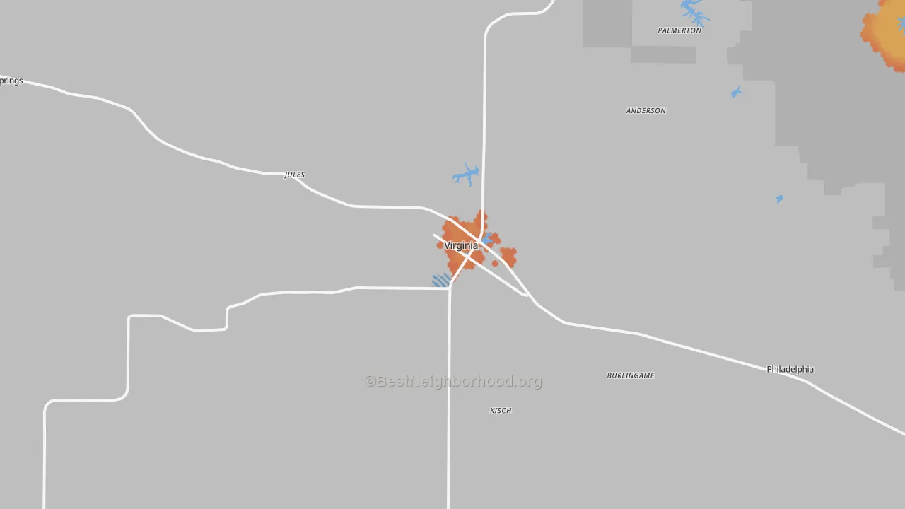 Bike Grade map of Virginia, IL