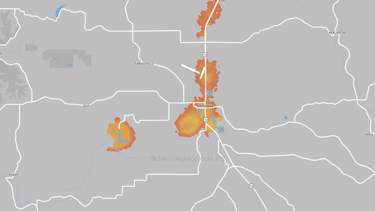 Bike Grade map of Viroqua, WI