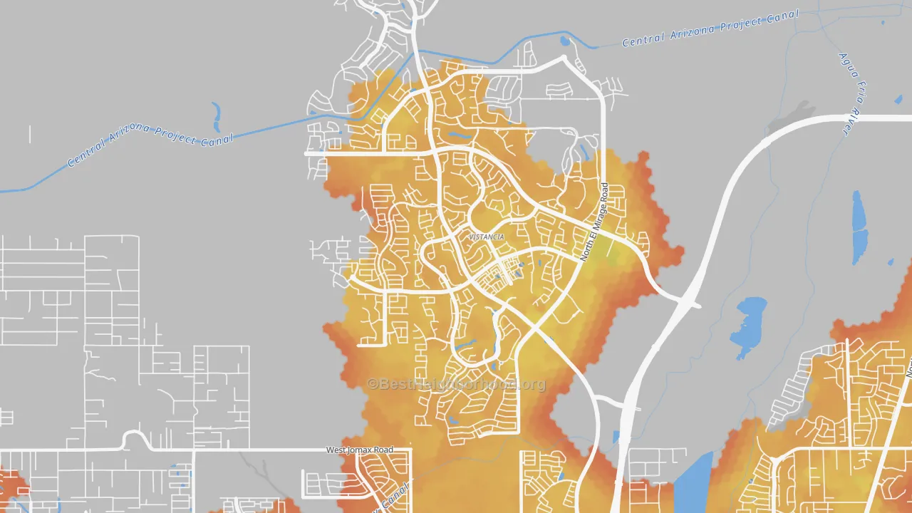 Bike Grade map of Vistancia, Peoria, AZ