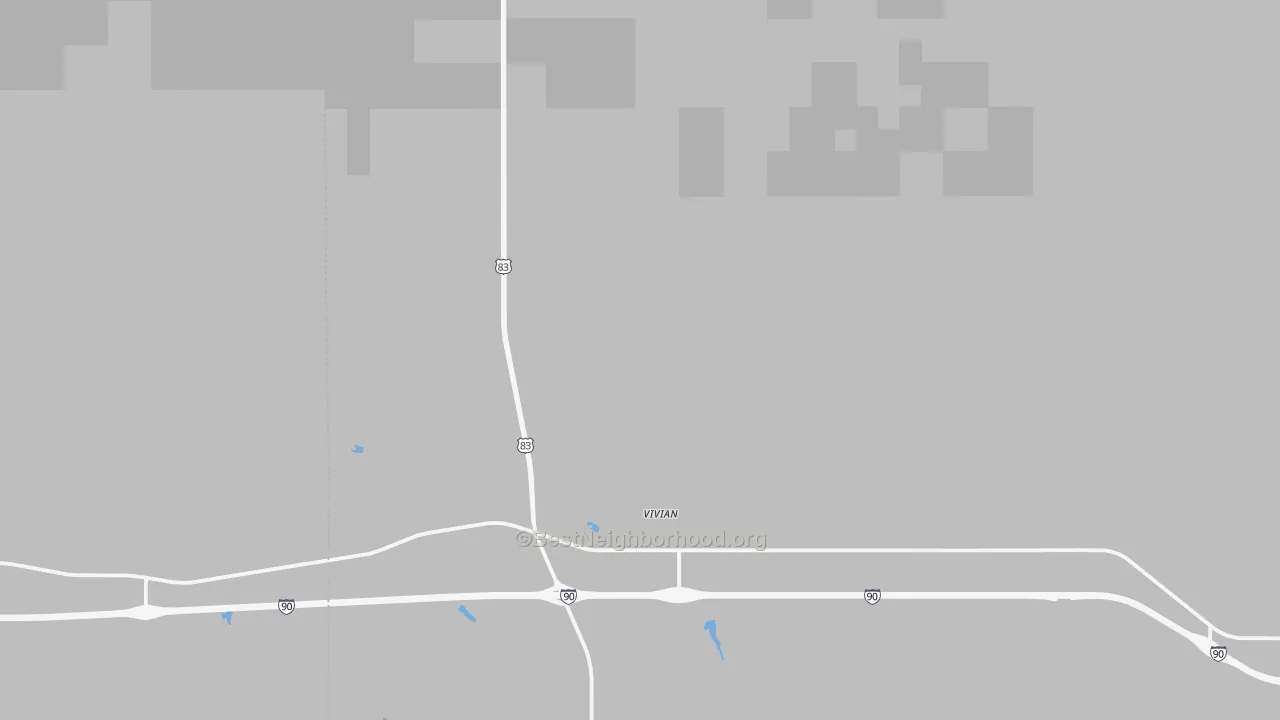 Bike Grade map of Vivian, SD
