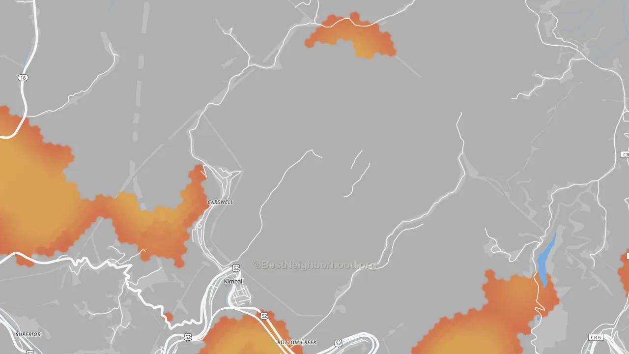Bike Grade map of Vivian, WV