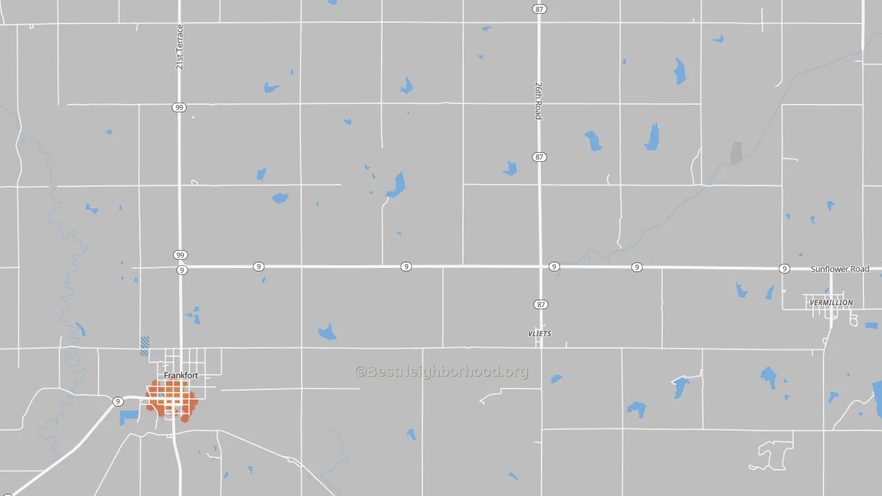 Bike Grade map of Vliets, KS