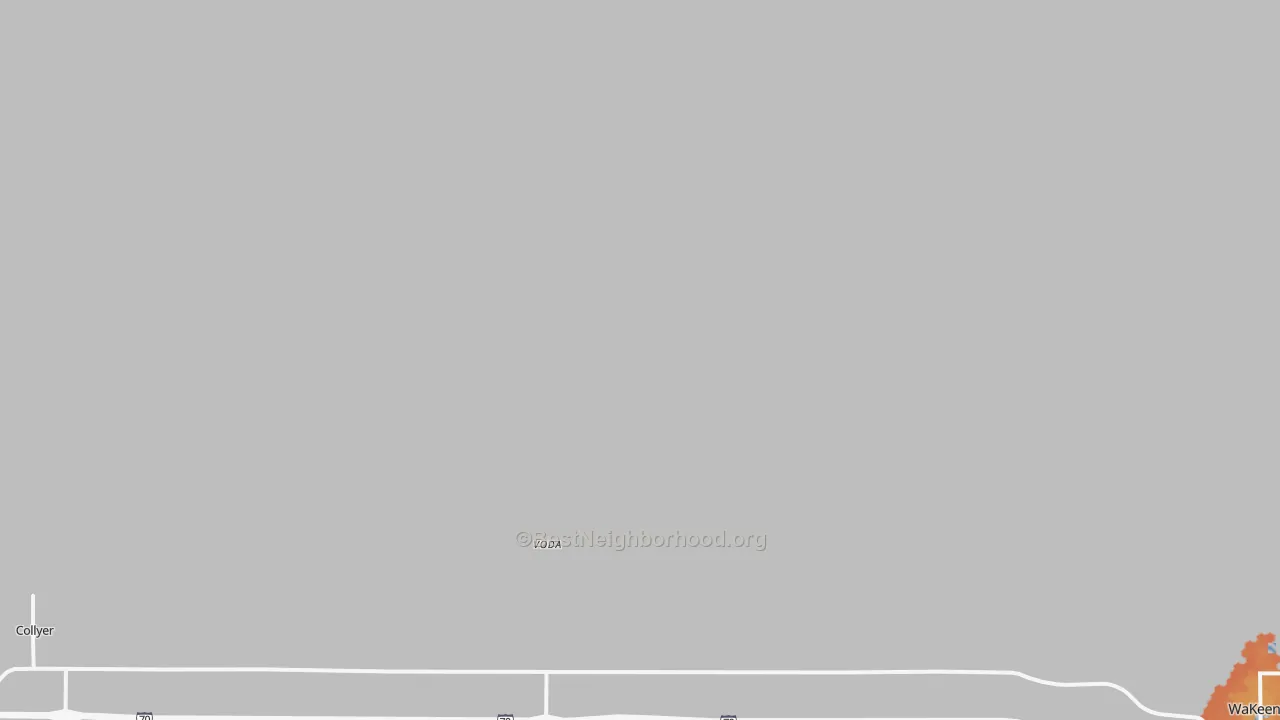 Bike Grade map of Voda, KS