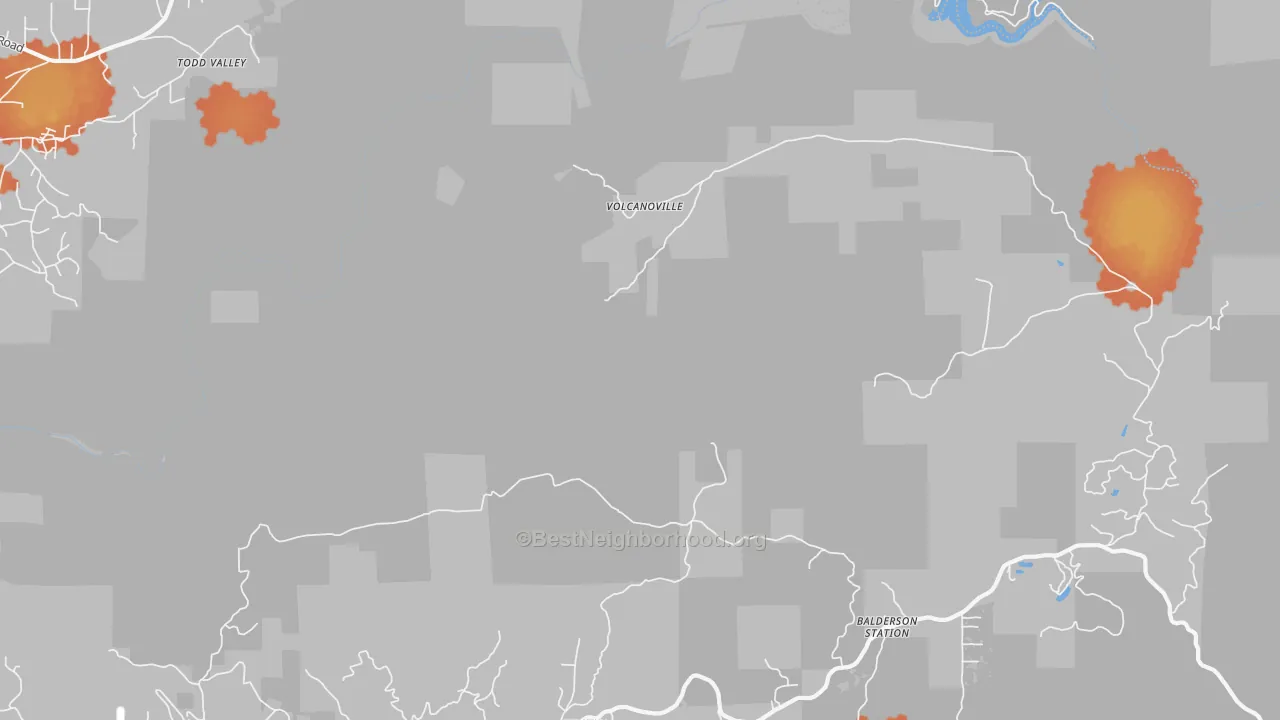 Bike Grade map of Volcanoville, CA