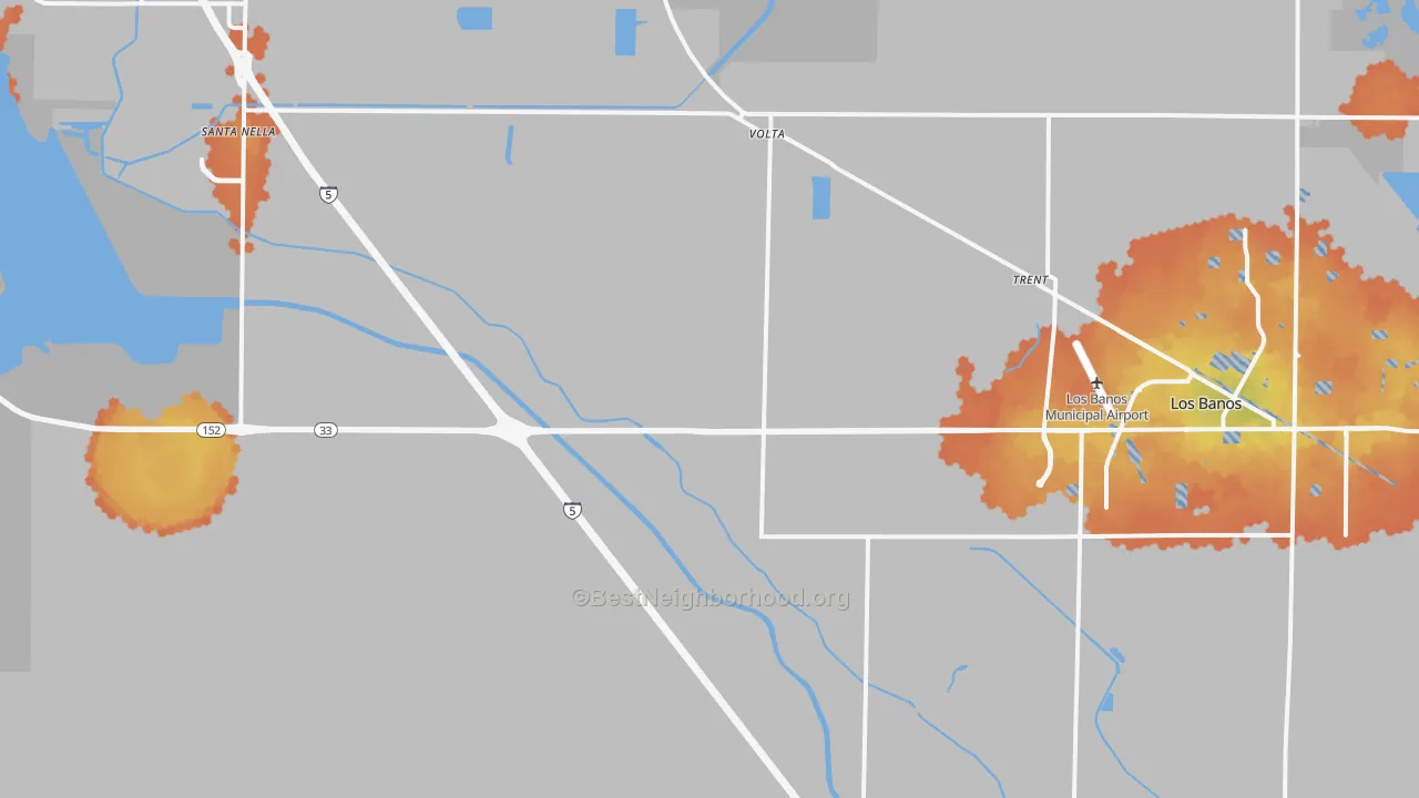 Bike Grade map of Volta, CA