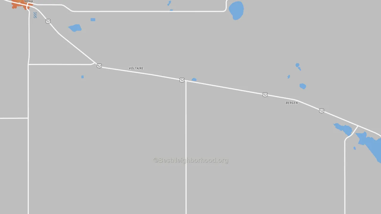 Bike Grade map of Voltaire, ND