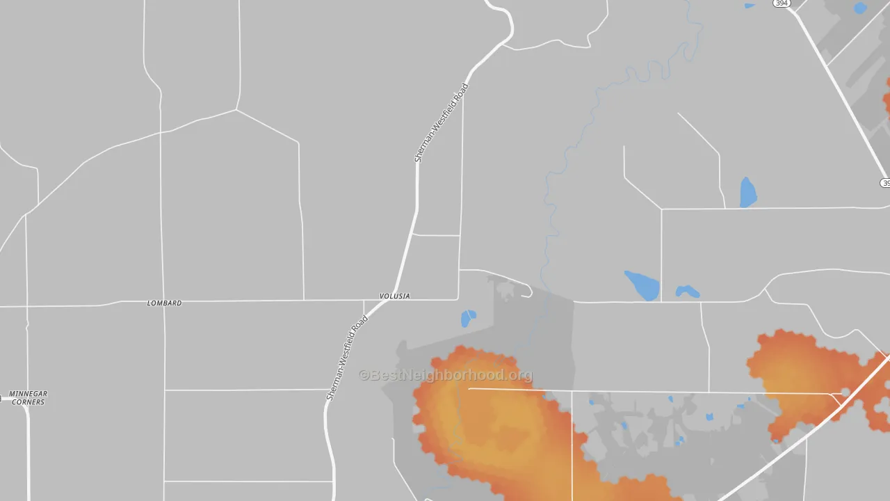 Bike Grade map of Volusia, NY