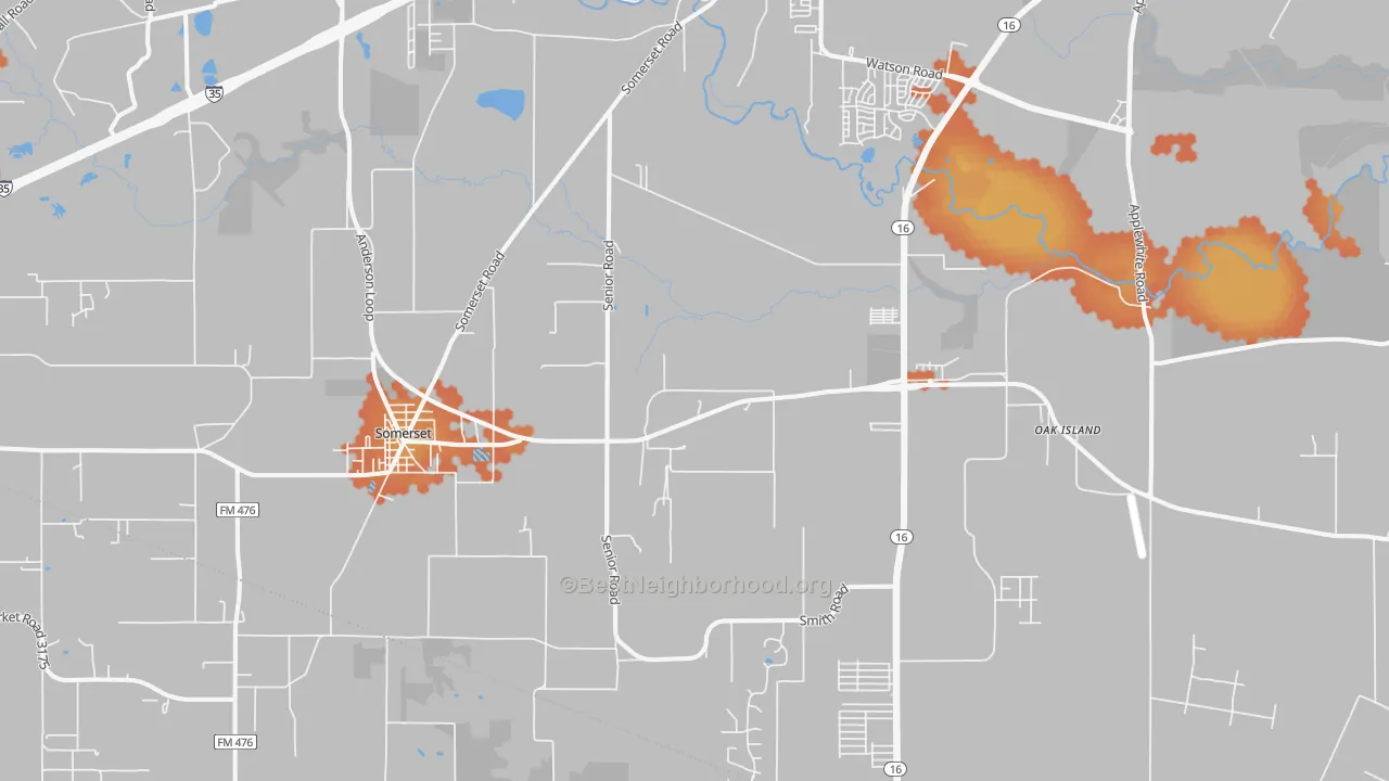 Bike Grade map of Von Ormy, TX