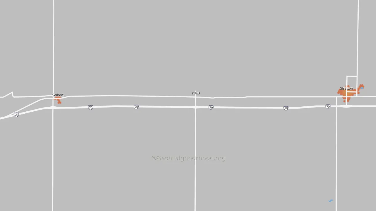 Bike Grade map of Vona, CO