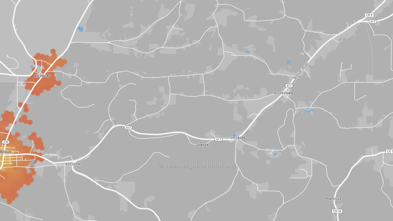 Bike Grade map of Vosburg, NY