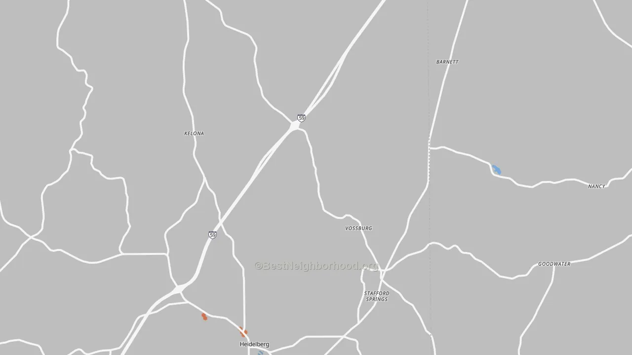 Bike Grade map of Vossburg, MS