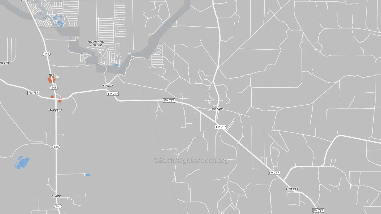 Bike Grade map of Votaw, TX