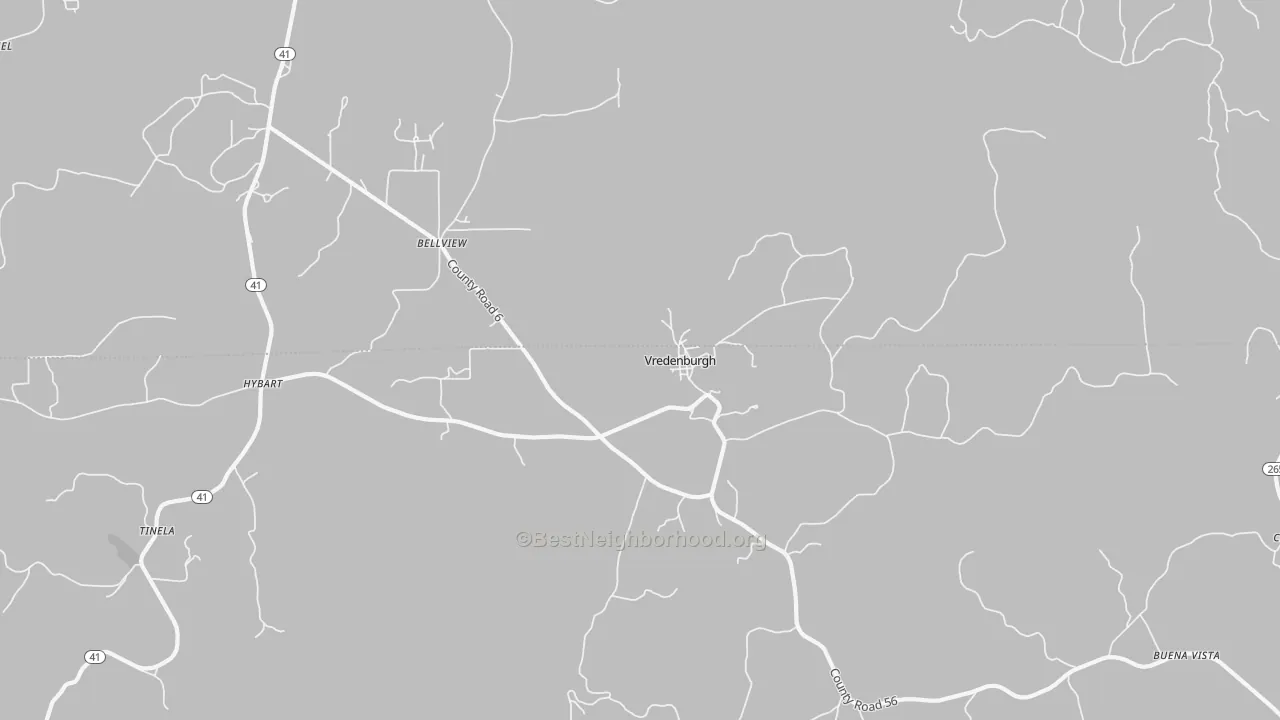 Bike Grade map of Vredenburgh, AL