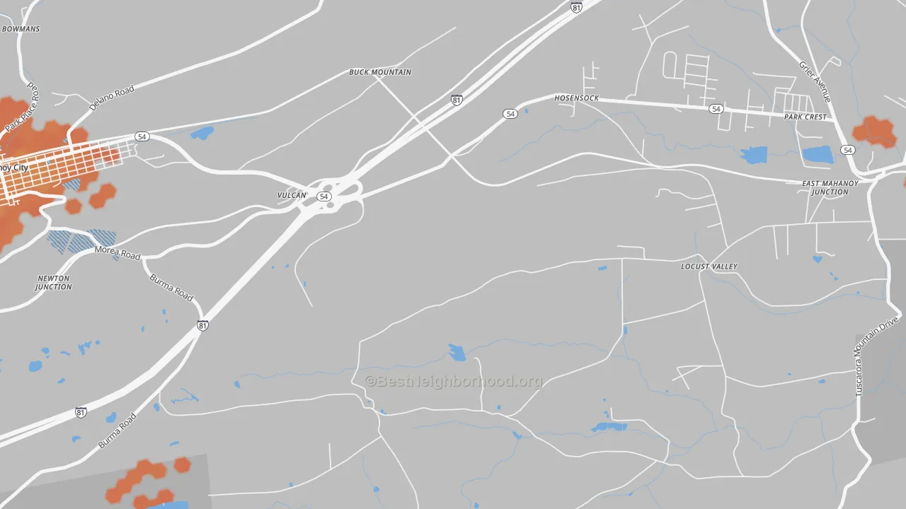 Bike Grade map of Vulcan, PA