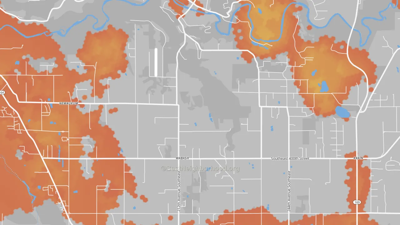 Bike Grade map of Wabash, WA