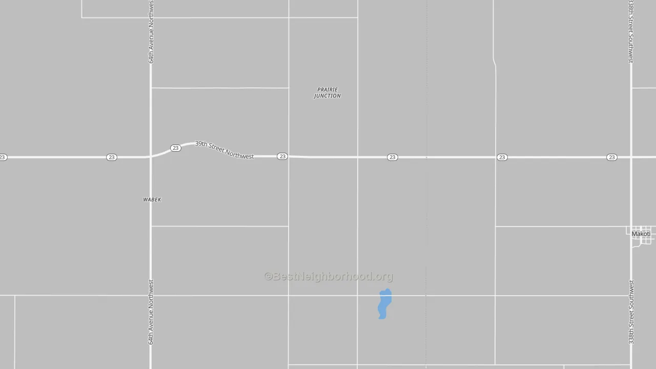Bike Grade map of Wabek, ND