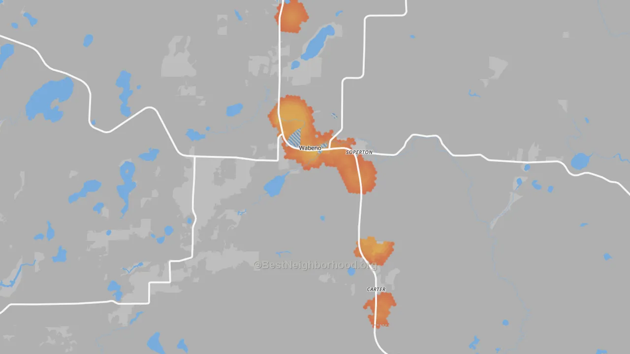 Bike Grade map of Wabeno, WI
