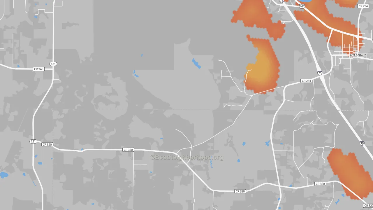 Bike Grade map of Wacahoota, FL