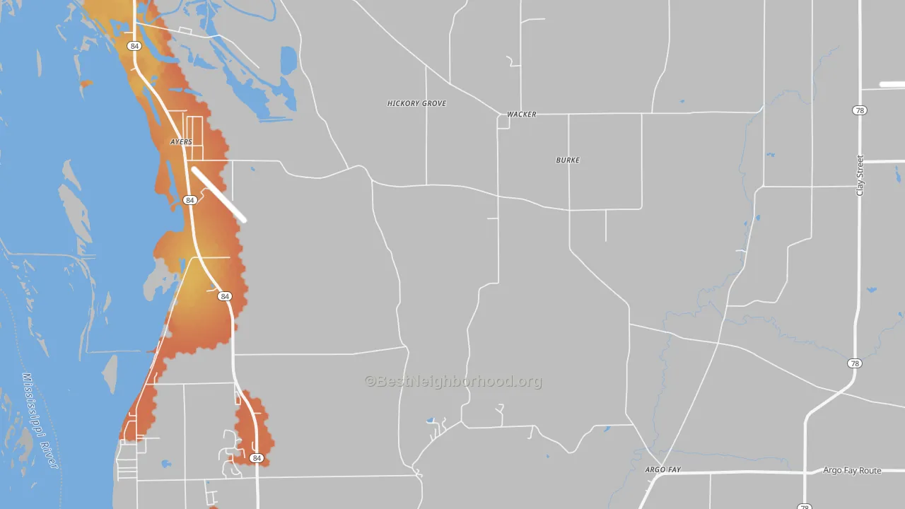 Bike Grade map of Wacker, IL