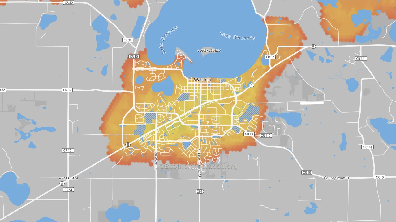Bike Grade map of Waconia, MN