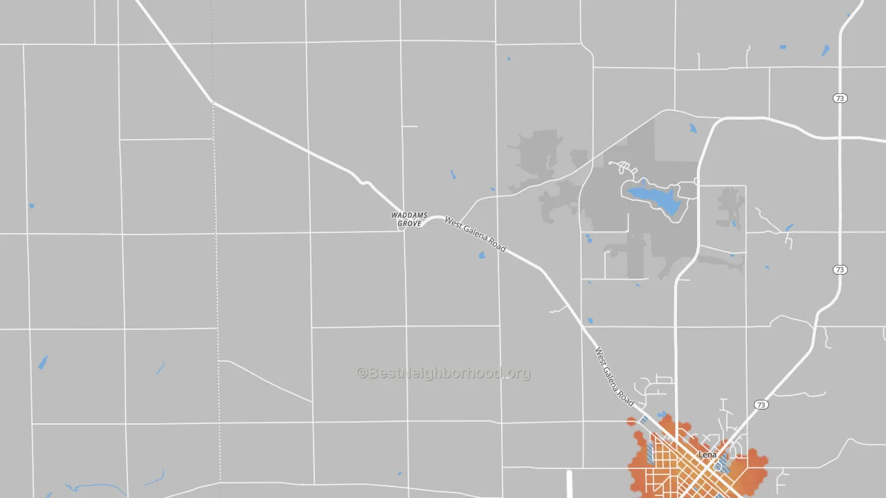 Bike Grade map of Waddams Grove, IL