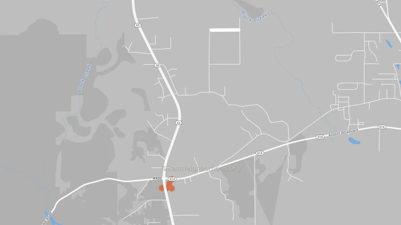 Bike Grade map of Wade, MS