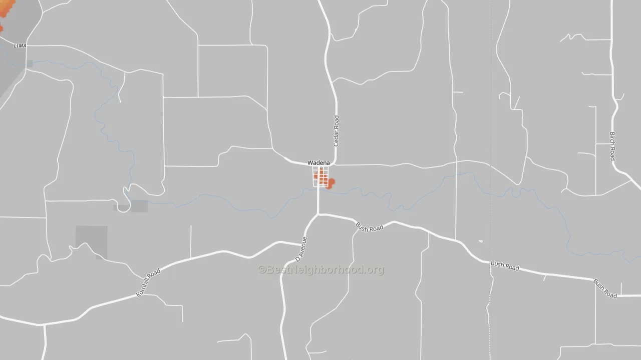 Bike Grade map of Wadena, IA