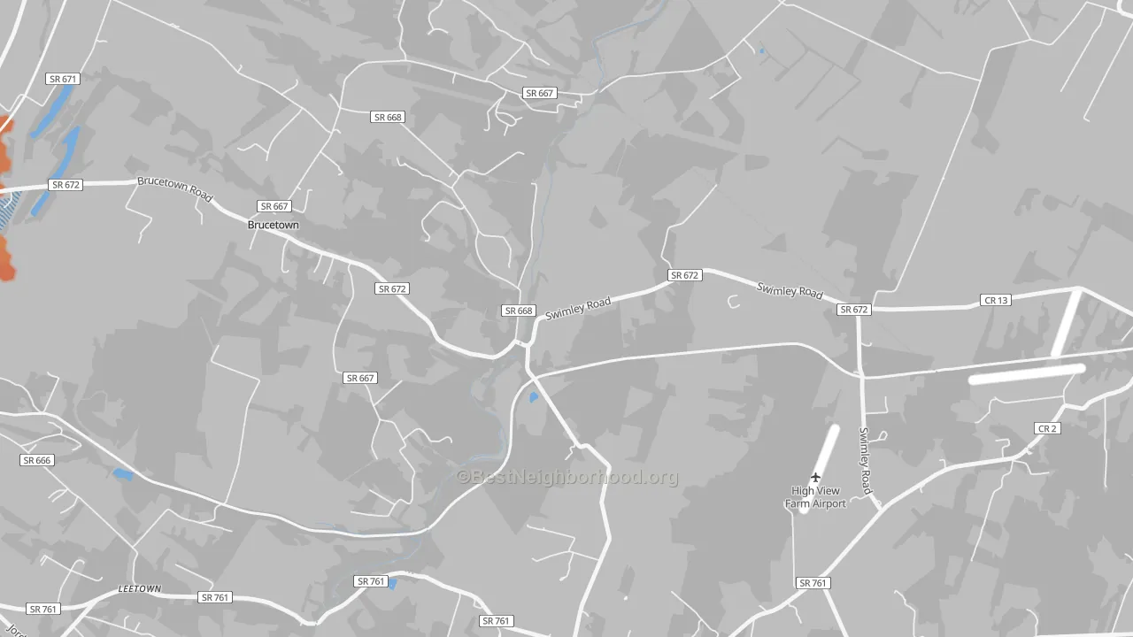 Bike Grade map of Wadesville, VA
