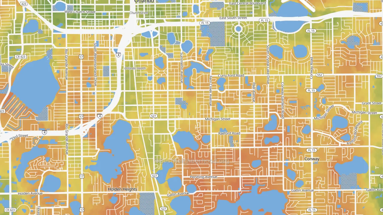 Bike Grade map of Wadeview Park, Orlando, FL