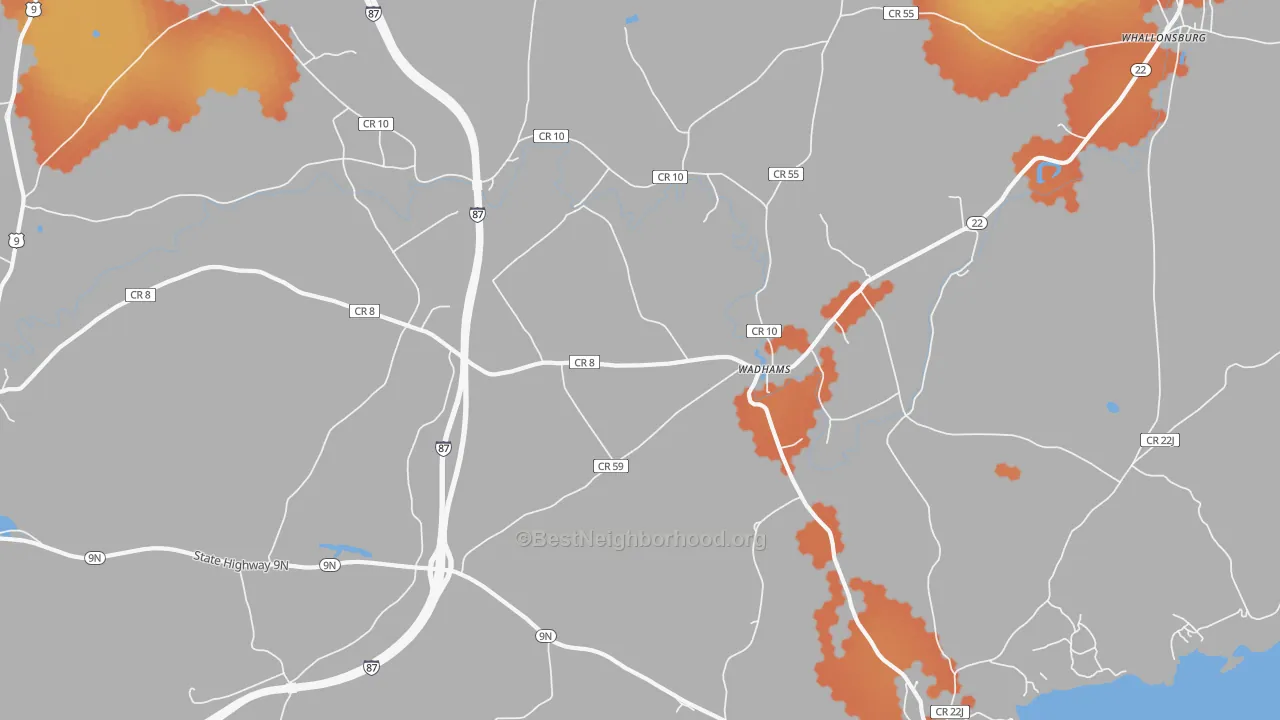 Bike Grade map of Wadhams, NY
