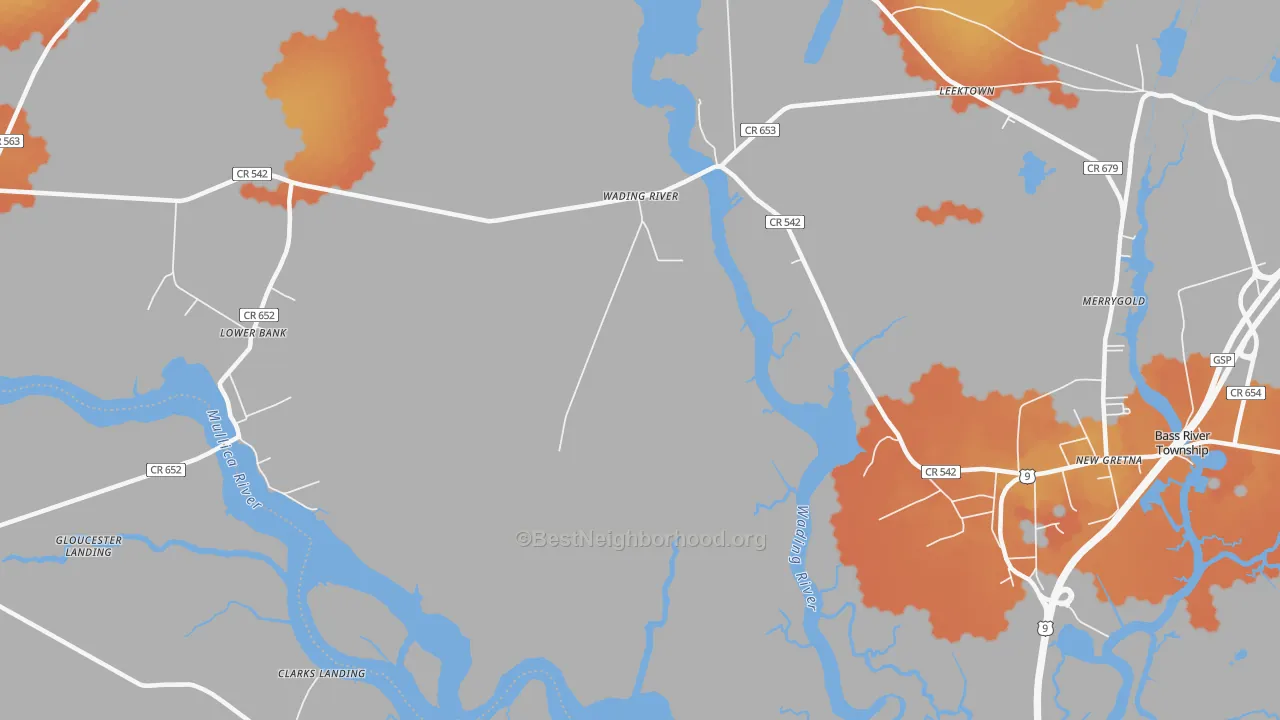 Bike Grade map of Wading River, NJ