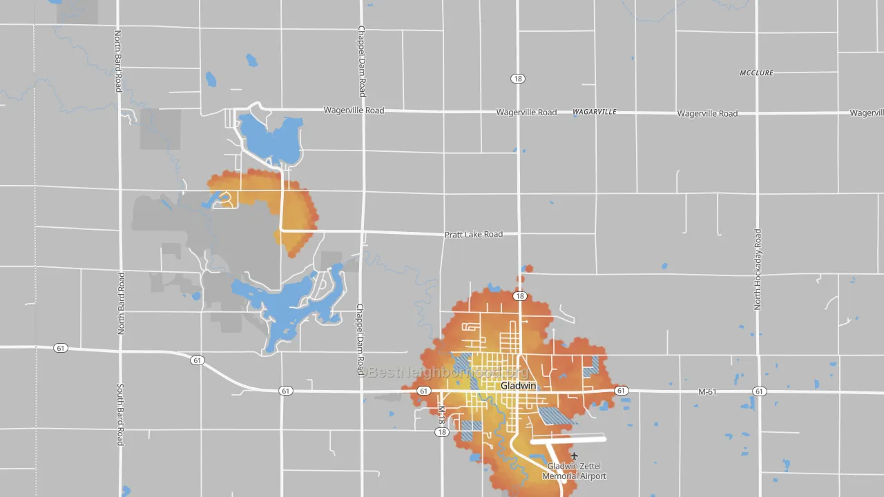 Bike Grade map of Wagarville, MI