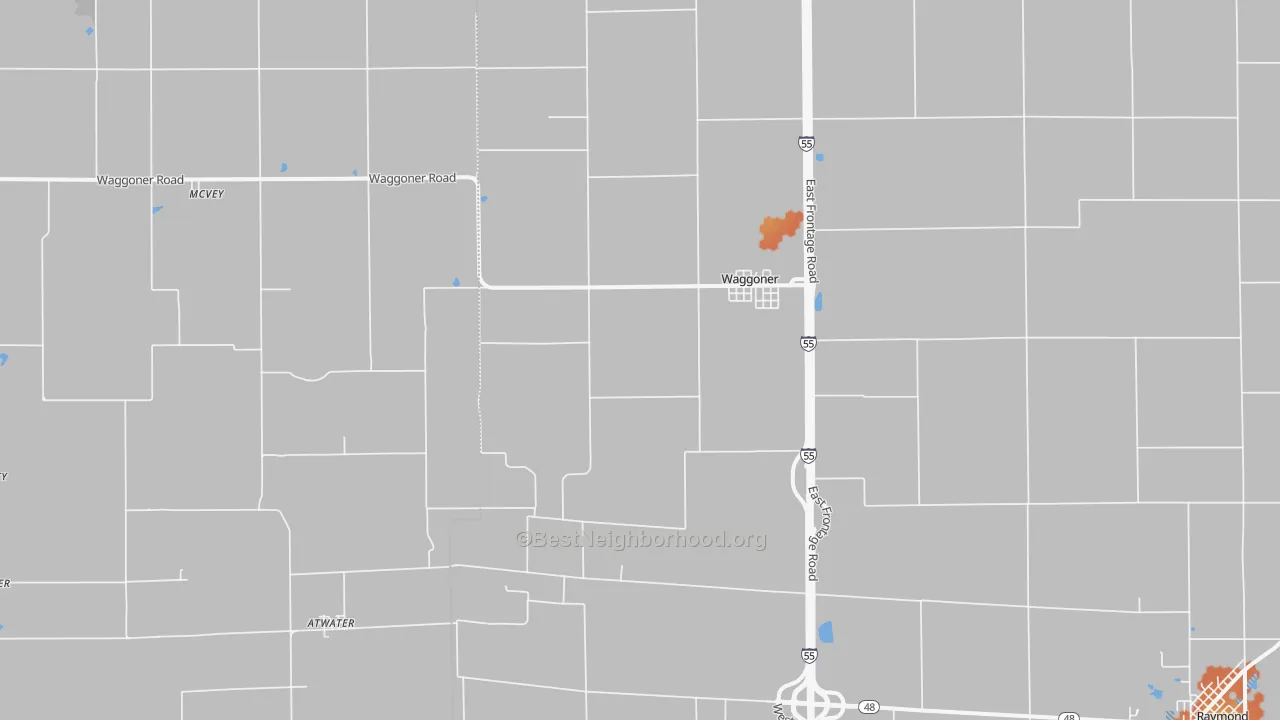 Bike Grade map of Waggoner, IL