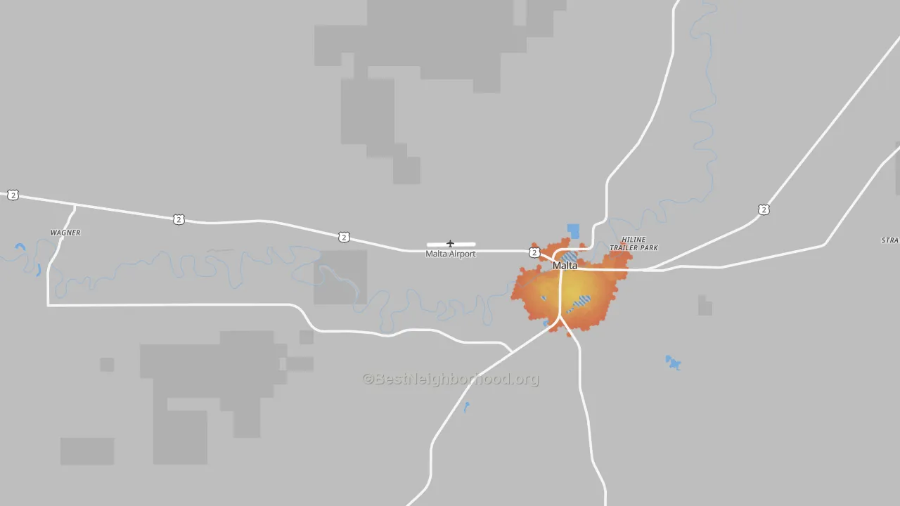 Bike Grade map of Wagner, MT