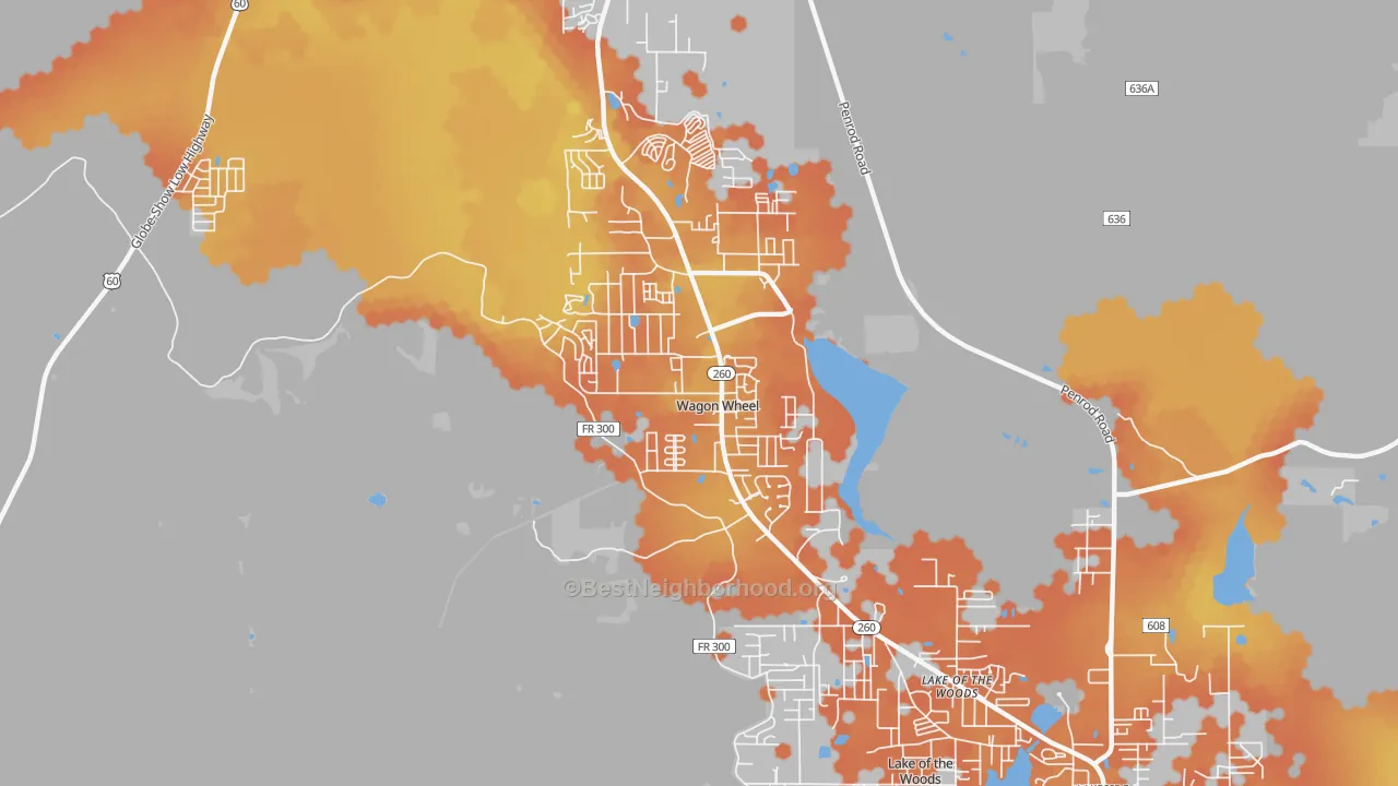 Bike Grade map of Wagon Wheel, AZ