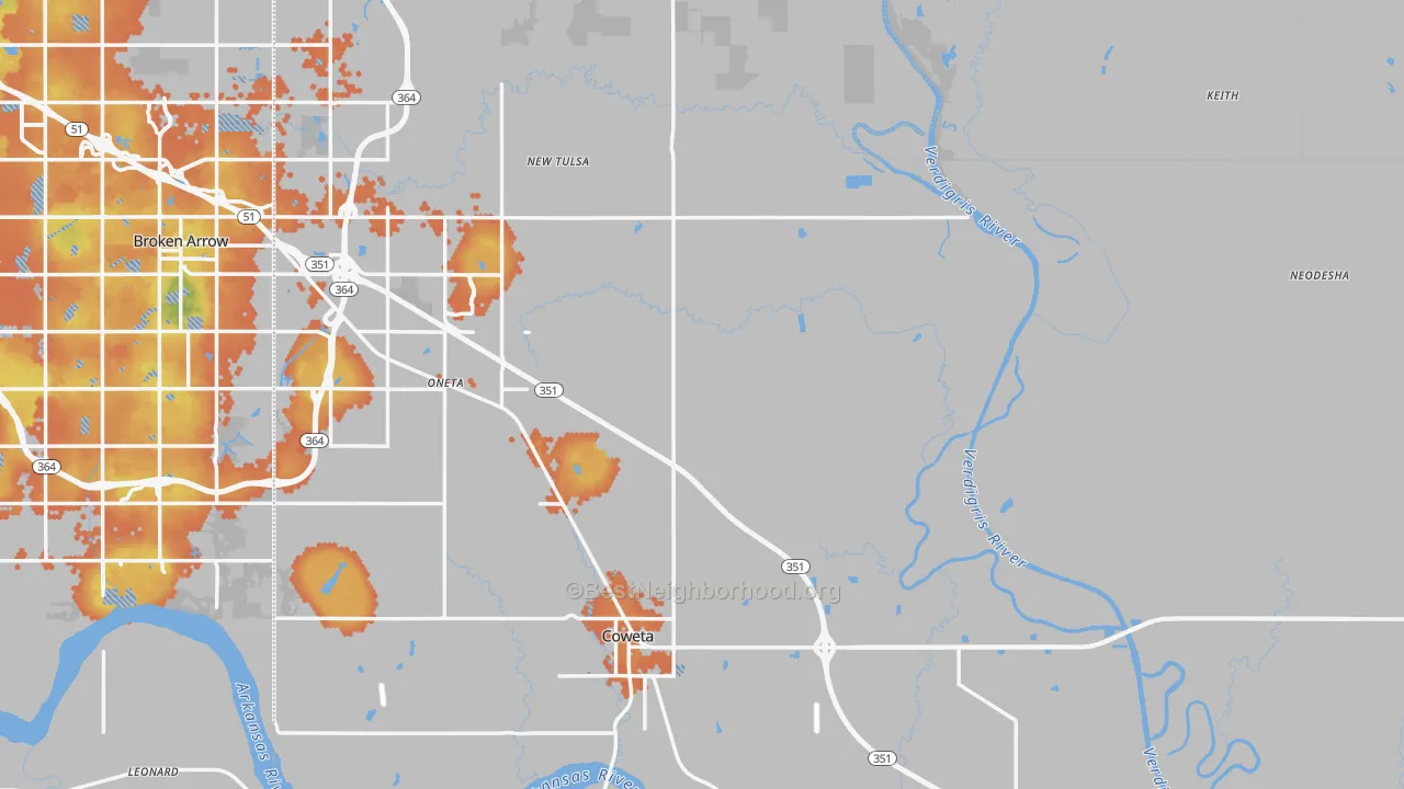 Bike Grade map of Wagoner County, OK