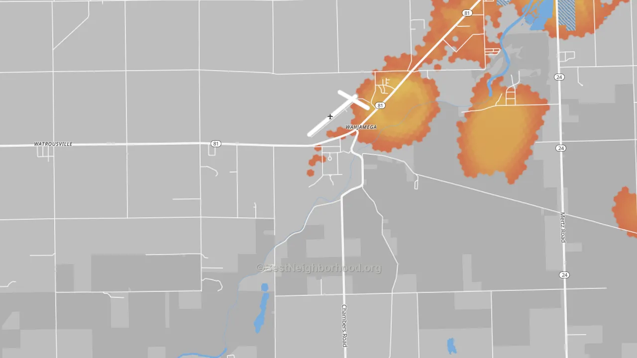 Bike Grade map of Wahjamega, MI