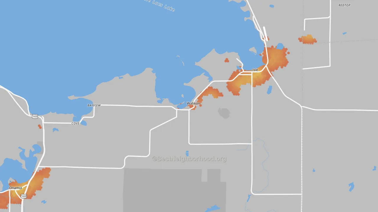 Bike Grade map of Wahkon, MN